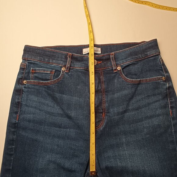 Loft Jeans Size 29/8 The Slim Flare High Rise Dark Wash - Picture 8 of 10